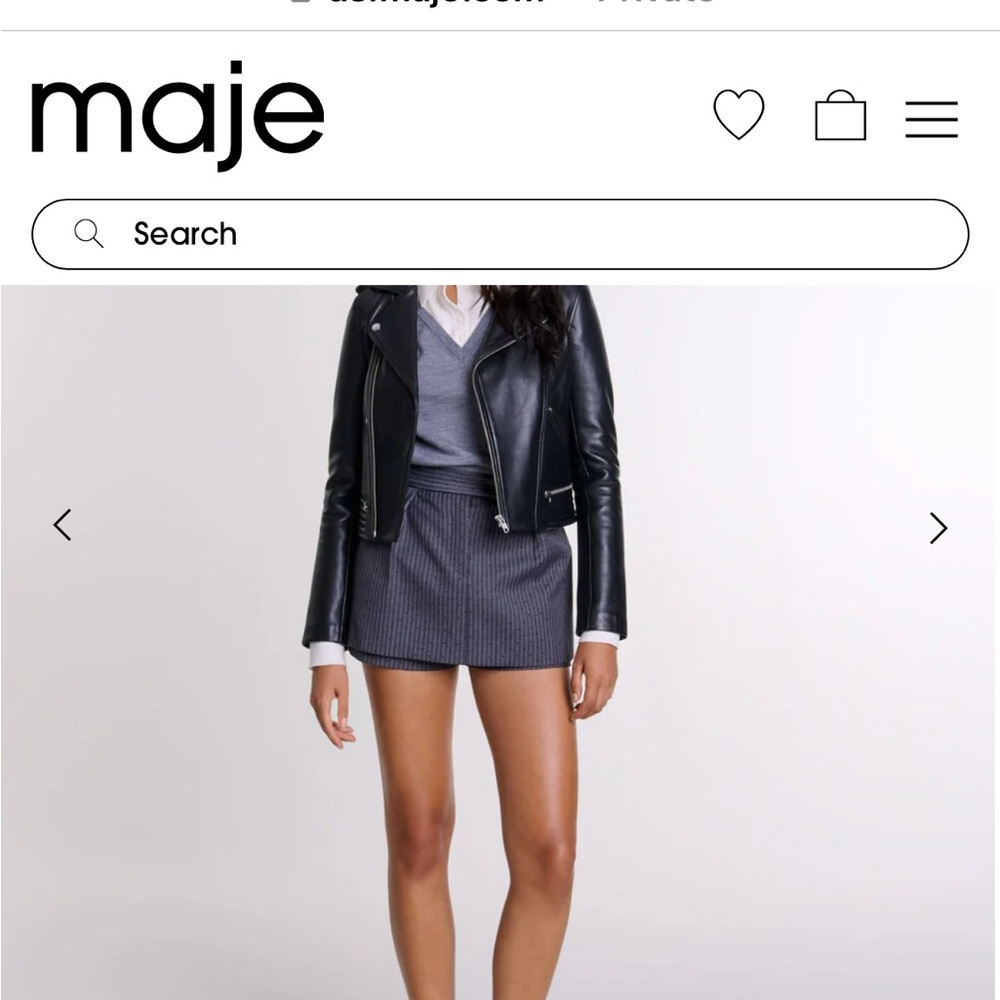 Maje Leather black  biker jacket.